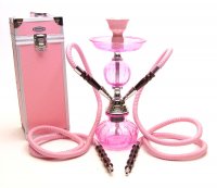 Pink Chiquita with case - Small 13 inch 2 Hose Hookah